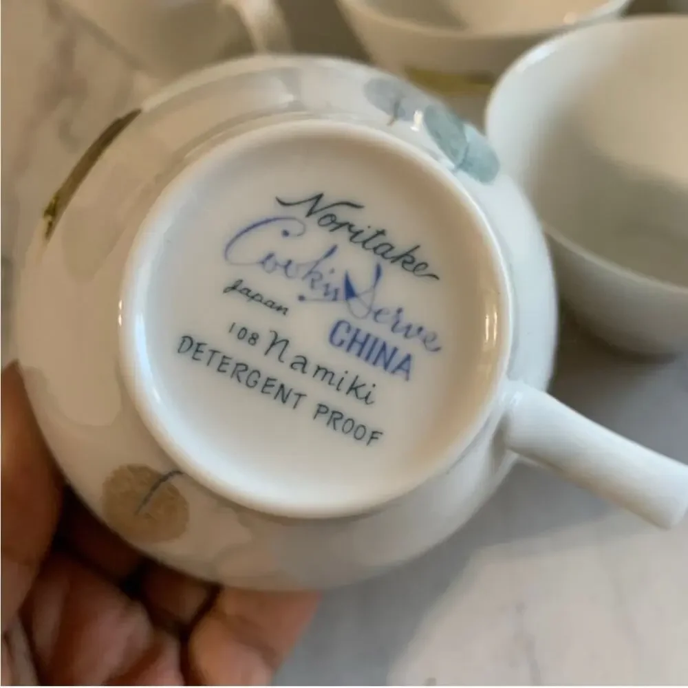 60s Japanese Noritake cook n serve tea cups (6)
